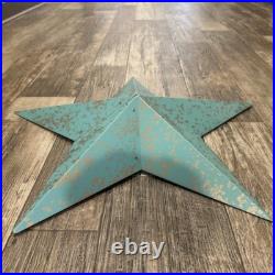 Antique Patina Painted Rustic Metal Barn Star, Wall Decor for Indoor & Outdoor
