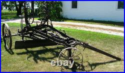 Antique Road Grader Western Wheeled Scraper Co horse drawn Old Iron Drag Vintage