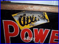 Antique Vintage Atlas Power King Woodworking Tools Metal & Glass Lighted Sign