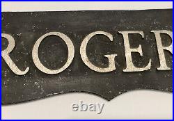 Antique Vintage Cast Aluminum Rogers Surname Mailbox House Sign 15 1/2 L