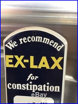 Antique Vintage EX LAX Porcelain Metal Advertising Thermometer