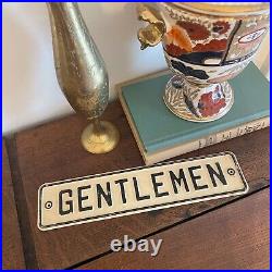 Antique Vintage Embossed Ladies & Gentleman Toilet Restroom Bathroom Metal Signs
