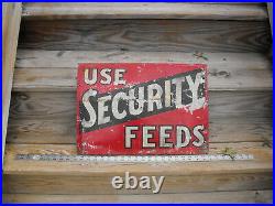Antique Vintage RARE SECURITY MILLS FEEDS metal SIGN Knoxville TN Tennessee
