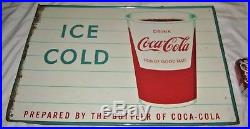 Antique Vintage USA Coca Cola Soda Cup Metal Art Advertising Fountain Shop Sign