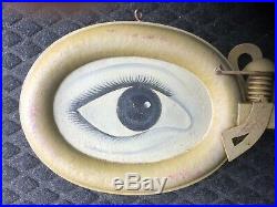 Antique advertising tin metal trade sign eyeglasses spectacles vintage Optical