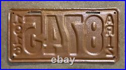 Arizona 1916 license plate 8745 black on copper embossed Ford Model T Cadillac