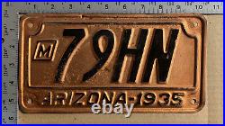 Arizona 1935 municipal license plate 79 HN vintage Ford Chevy Dodge 1664