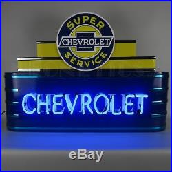 Art Deco Marquee Chevrolet Light Vintage Look Sign Neon Sign Metal Can 39x28