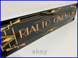 Art Deco Vintage Style Home Theater Sign Man Cave Cinema Billiards Customizable Art Deco Vintage Style Home Theater Sign Man Cave Cinema Billiards Customizable