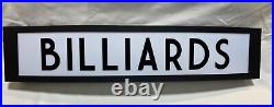 Art Deco Vintage Style Lighted Billiards Sign Pool Hall Man Cave Home Theater Art Deco Vintage Style Lighted Billiards Sign Pool Hall Man Cave Home Theater