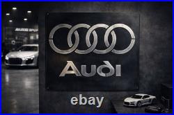 Audi Metal Sign Hand Cast Aluminum Relief Wall Art 20x24 Vintage