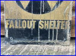 Authentic Fall Out Shelter Sign Vintage Cold War Era Metal Sign Old 10x14