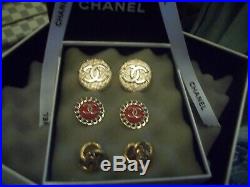 Authentic Signed Vintage CHANEL Button & Earring Lot
