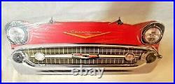 BEST SELLER 25 RED 1957 Chevy car Bel Air Grill Front End USA STEEL Sign'57