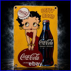 Betty Boop Coca-Cola Vintage Rusty Heavy Metal Sign 40 × 60 cm (15.7 × 23.6)