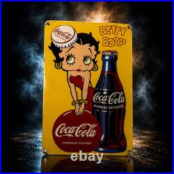Betty Boop Coca-Cola Vintage Rusty Heavy Metal Sign 40 × 60 cm (15.7 × 23.6)