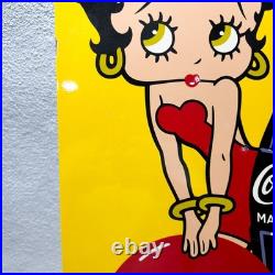 Betty Boop Coca-Cola Vintage Rusty Heavy Metal Sign 40 × 60 cm (15.7 × 23.6)