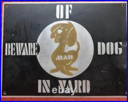 Beware of Mad Dog In Yard Sign Metal Vintage Unique Dog Sign Beware of Mad Dog In Yard Sign Metal Vintage Unique Dog Sign