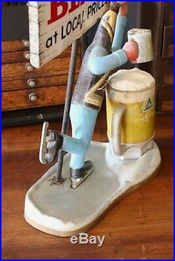 Blatz beer sign 1950 s bottle guy ice skater statue metal vintage bar figure Mug
