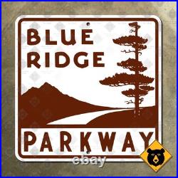 Blue Ridge Parkway North Carolina Virginia highway marker road sign 1953 16x16 Blue Ridge Parkway North Carolina Virginia highway marker road sign 1953 16x16