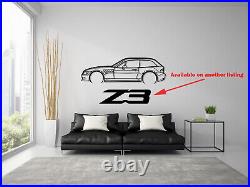 Bmw Z3 Coupe Silhouette Steel Wall Decor Decoration Art Z3M E36/7 E36/8 3.2 3.0