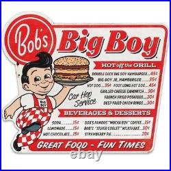 Bob's Big Boy Menu Great Food Fun Times Metal Sign Vintage Bob's Big Boy Si