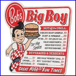 Bob's Big Boy Menu Great Food Fun Times Metal Sign Vintage Bob's Big Boy Si