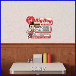 Bob's Big Boy Menu Great Food Fun Times Metal Sign Vintage Bob's Big Boy Si