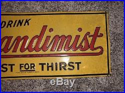 Brandimist Soda Vintage Metal Advertising Sign RARE 1928