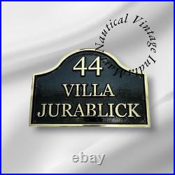 Brass House Signs with Oval Top. House Number Sign or Full Address Sign Plaque Brass House Signs with Oval Top. House Number Sign or Full Address Sign Plaque