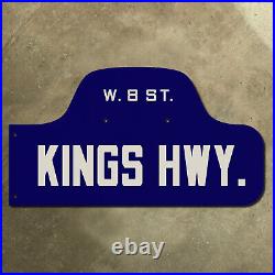 Brooklyn New York Kings Highway West 8th St. Humpback road sign TWO SIDED 22x12