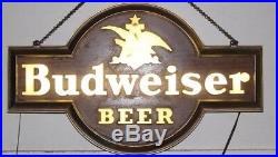 Budweiser Beer Lighted Sign vintage rare 60's Bakelite and metal housing