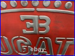 Bugatti Vintage Metal Wall Art Sign 20x24 Handmade Cast Aluminum Relief