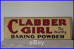 CLABBER GIRL BAKING POWDER Vintage Metal Sign- 20's, and in very good shape