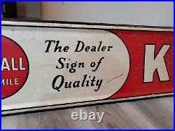 C. 1940s Original Vintage Kendall Motor Oil Sign Metal Embossed Dealer Gas Soda