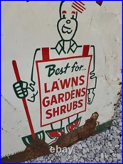 C. 1950s Original Vintage Baccto Michigan Peat Sign Metal Lawn Care Garden Shrubs