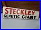 C_1950s_Original_Vintage_Steckley_Genetic_Giant_Hybrid_Sign_Metal_Seed_Farm_Hog_01_fj