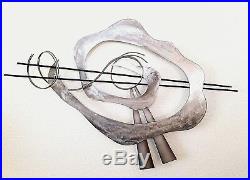 C Jere Vintage Mid Century Metal Wall Sculpture BJ Keith Large Vortex 44 Inches