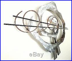 C Jere Vintage Mid Century Metal Wall Sculpture BJ Keith Large Vortex 44 Inches