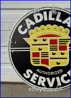 Cadillac Service Metal Sign Garage Vintage Style Wall Decor Tools Oil Gas 36