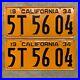 California_1934_license_plate_pair_5T_56_04_black_on_yellow_embossed_garage_SBNC_01_vh