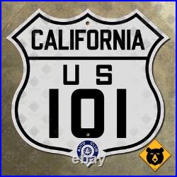 California ACSC US Route 101 highway road sign auto club AAA Los Angeles 16x15