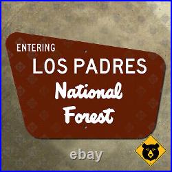 California Entering Los Padres National Forest sign Ventura Monterey SLO 21x14