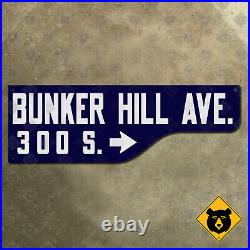 California Los Angeles Bunker Hill Avenue 300 shotgun style street sign 21x7