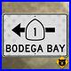 California_Pacific_Coast_Highway_1_Bodega_Bay_road_guide_sign_arrow_1957_15x10_01_yhap