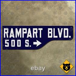California Rampart Boulevard Los Angeles shotgun style sign 1946 21x7