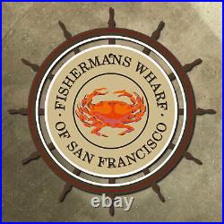 California San Francisco Fisherman's Wharf crab highway marker road sign 12x12