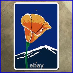 California poppy scenic route highway marker road sign 1971 mountain 12x18