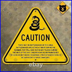 California rattlesnake warning caution road highway sign 19x16