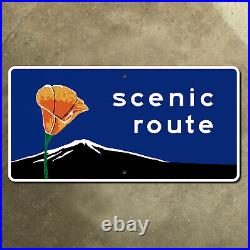 California scenic route poppy mountain highway marker 1971 road sign 16x8